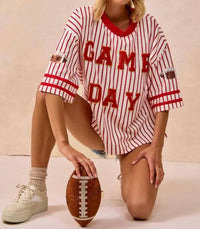 Gameday Couture - A-team Striped Game Day Top