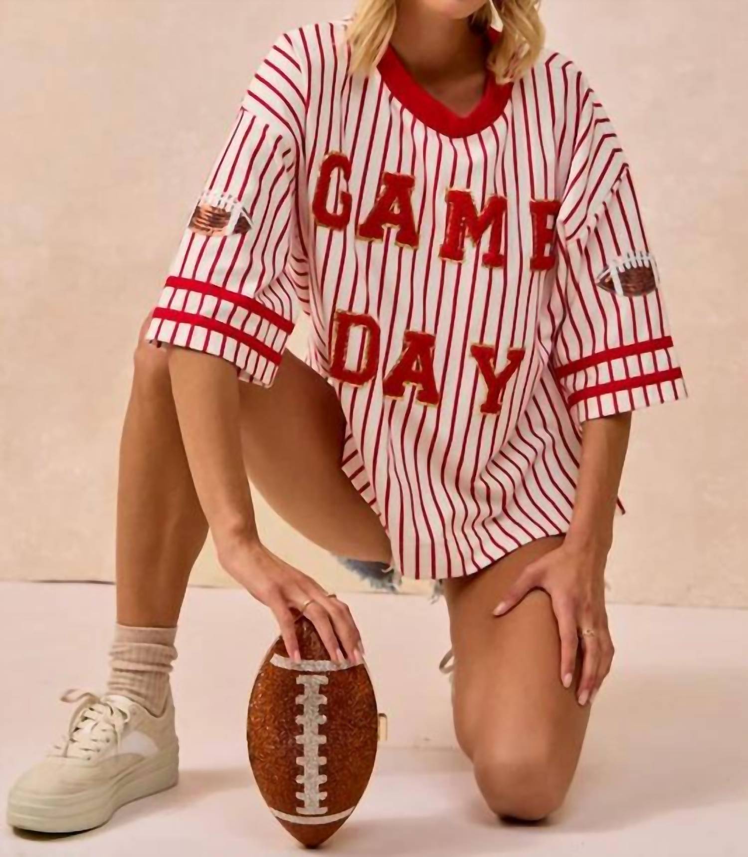 Gameday Couture - A-team Striped Game Day Top