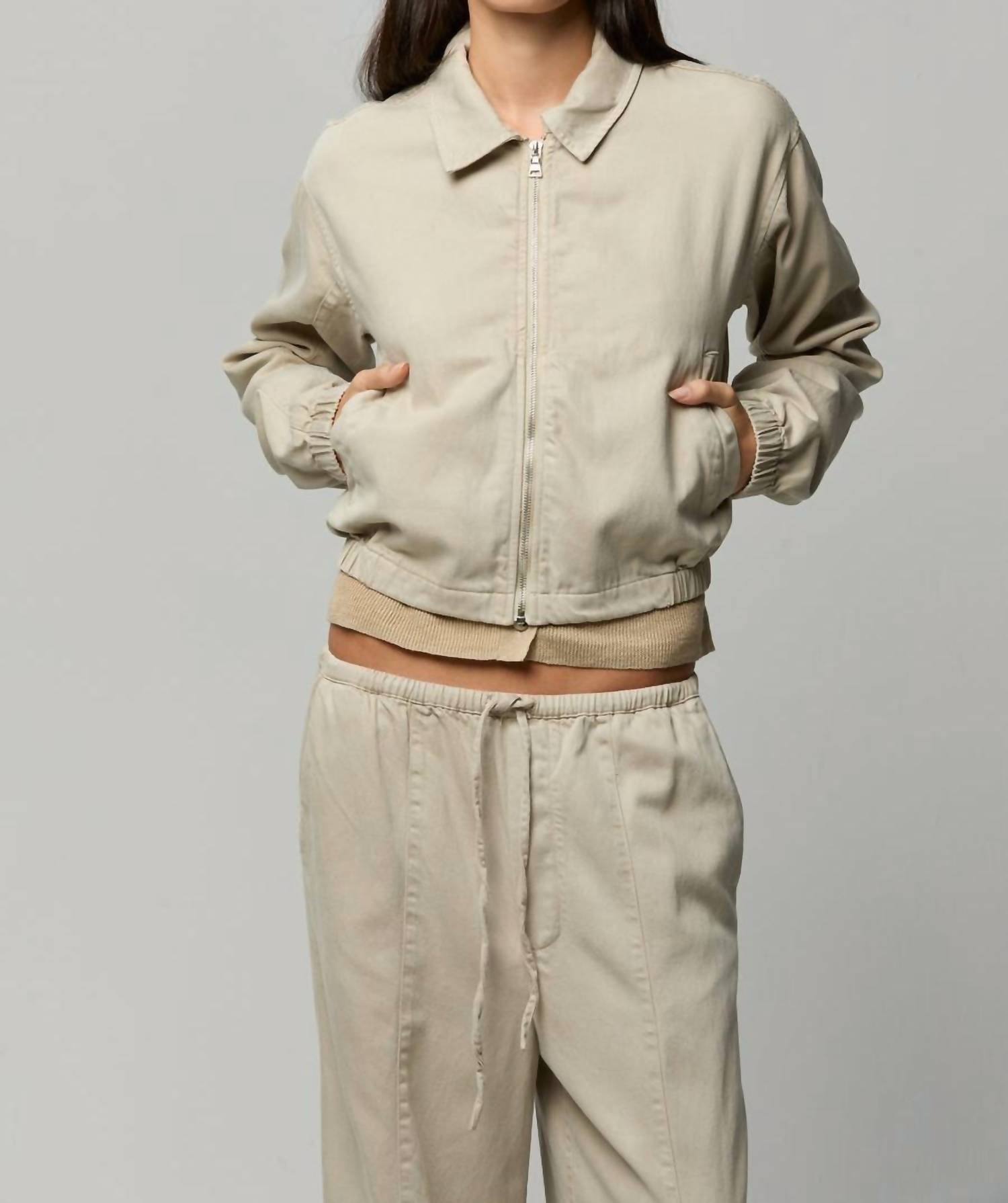 Asher Zoi Bomber Jacket in putty - women's jacket