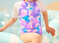 Hatley - Girl's Airbrush Dolphins Rashguard One Piece Swimsuit
