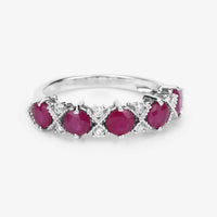 Diana M Jewels Women's Round Natural Ruby Fashion Ring (1.61 Ct) - Classic in 14k white gold - women's jewelry - detail view