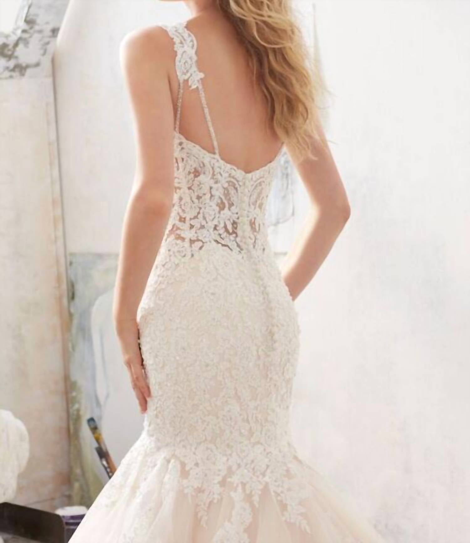 MORILEE Marciela Wedding Dress in ivory champagne - women's dress - detail view