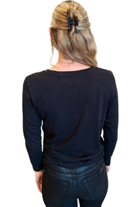 Elliott Lauren - Long Sleeve Ruched Side Tee