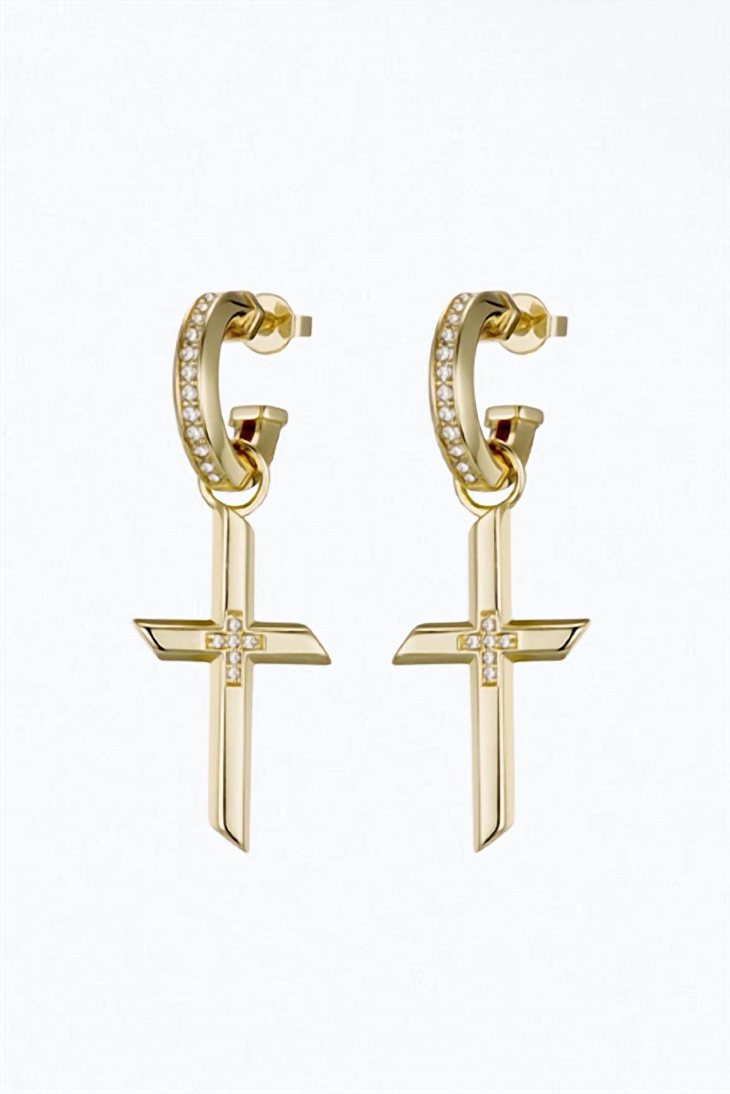 FREEDOM CROSS CHARM EARRINGS