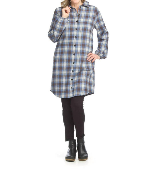 Papillon - Fiona Plaid Button Down Shacket or Shirt Dress