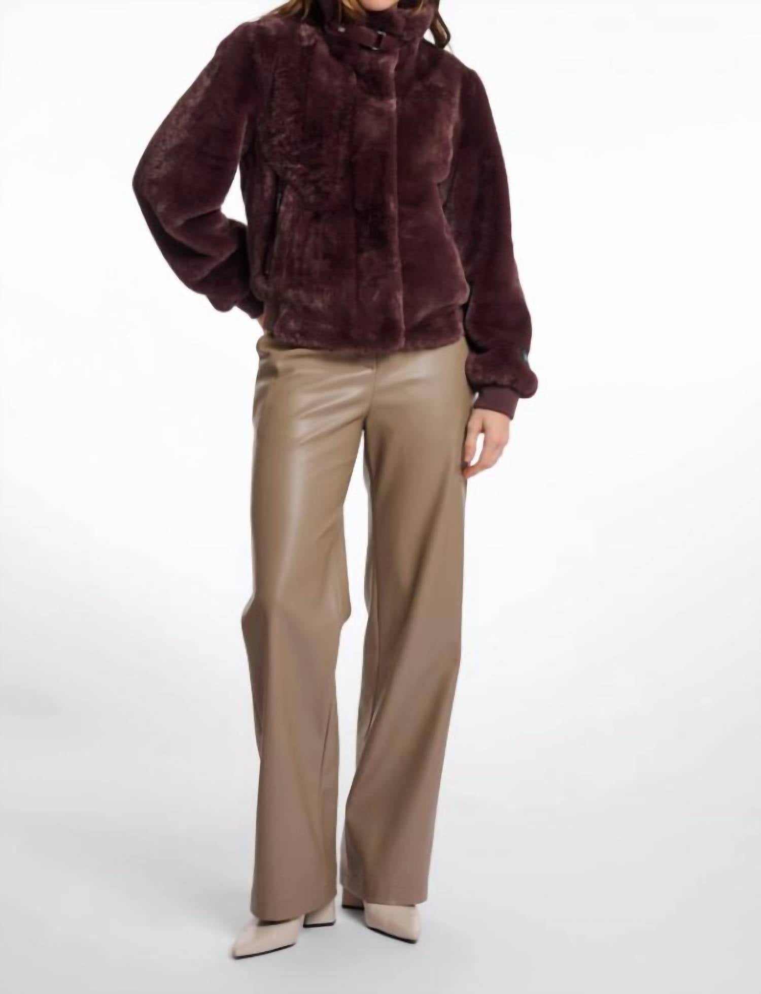 RINO & PELLE Ambra Jacket in chocolate bean - women's jacket - detail view