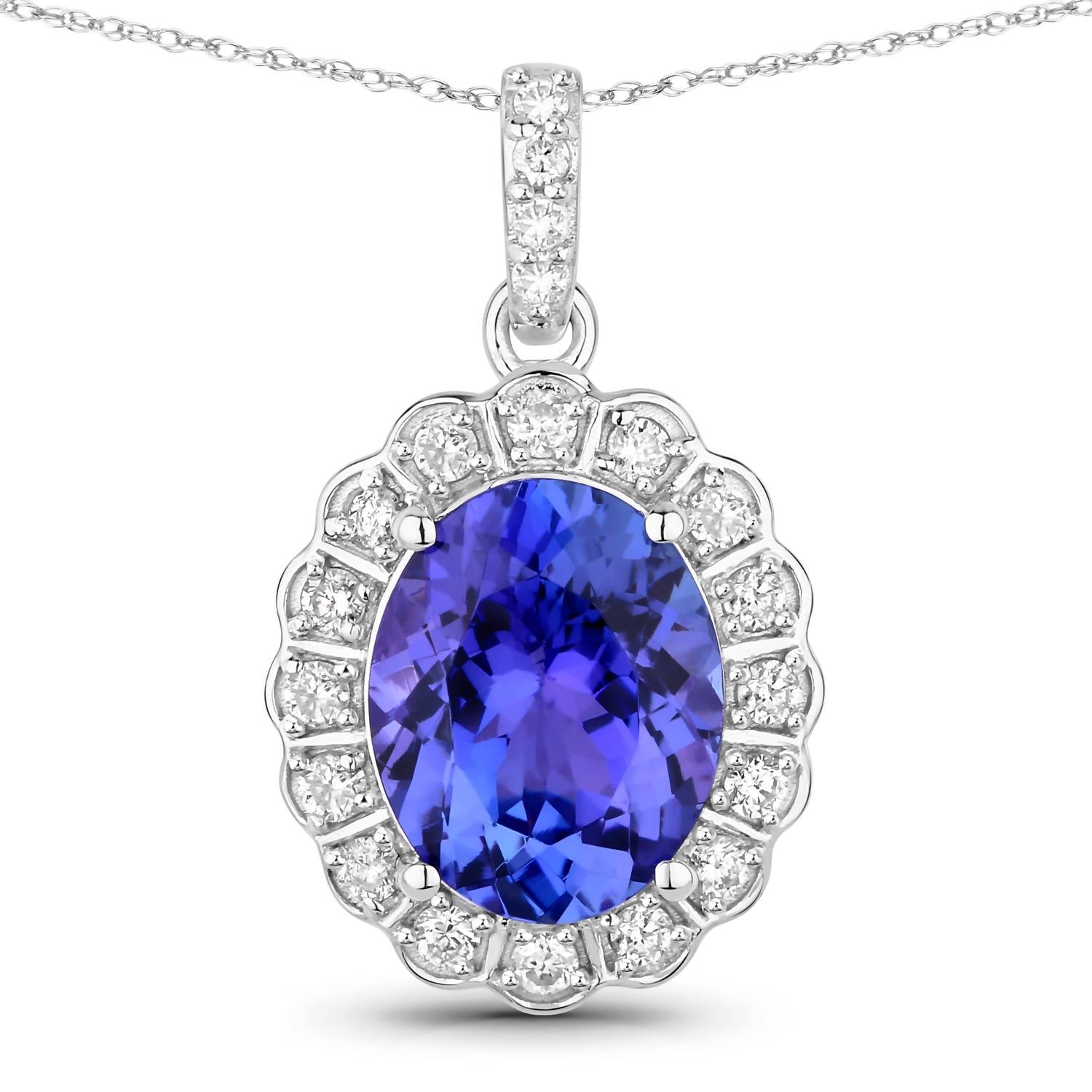 Diana M Jewels - Women's Oval Natural Tanzanite Pendant Necklace (2.93 Ct) - Signature