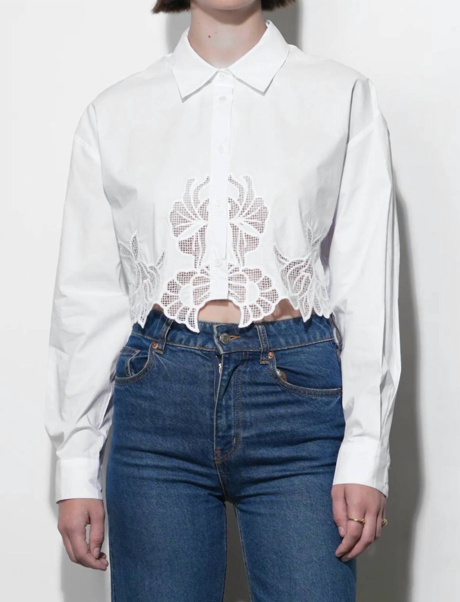Greylin - Finley Embroidered Hem Button Up Shirt