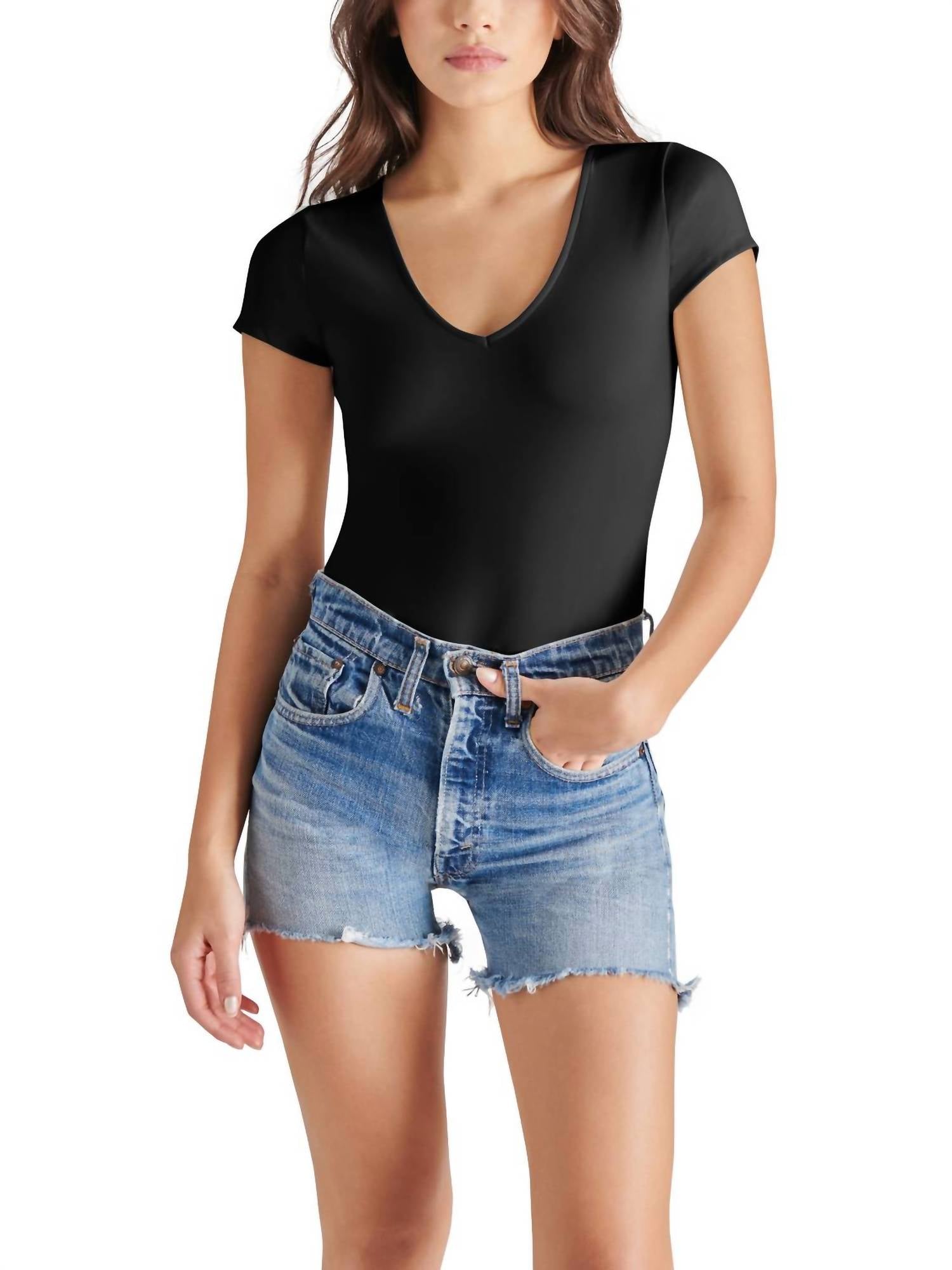 STEVE MADDEN Erica Bodysuit in black 1 - women's shirt