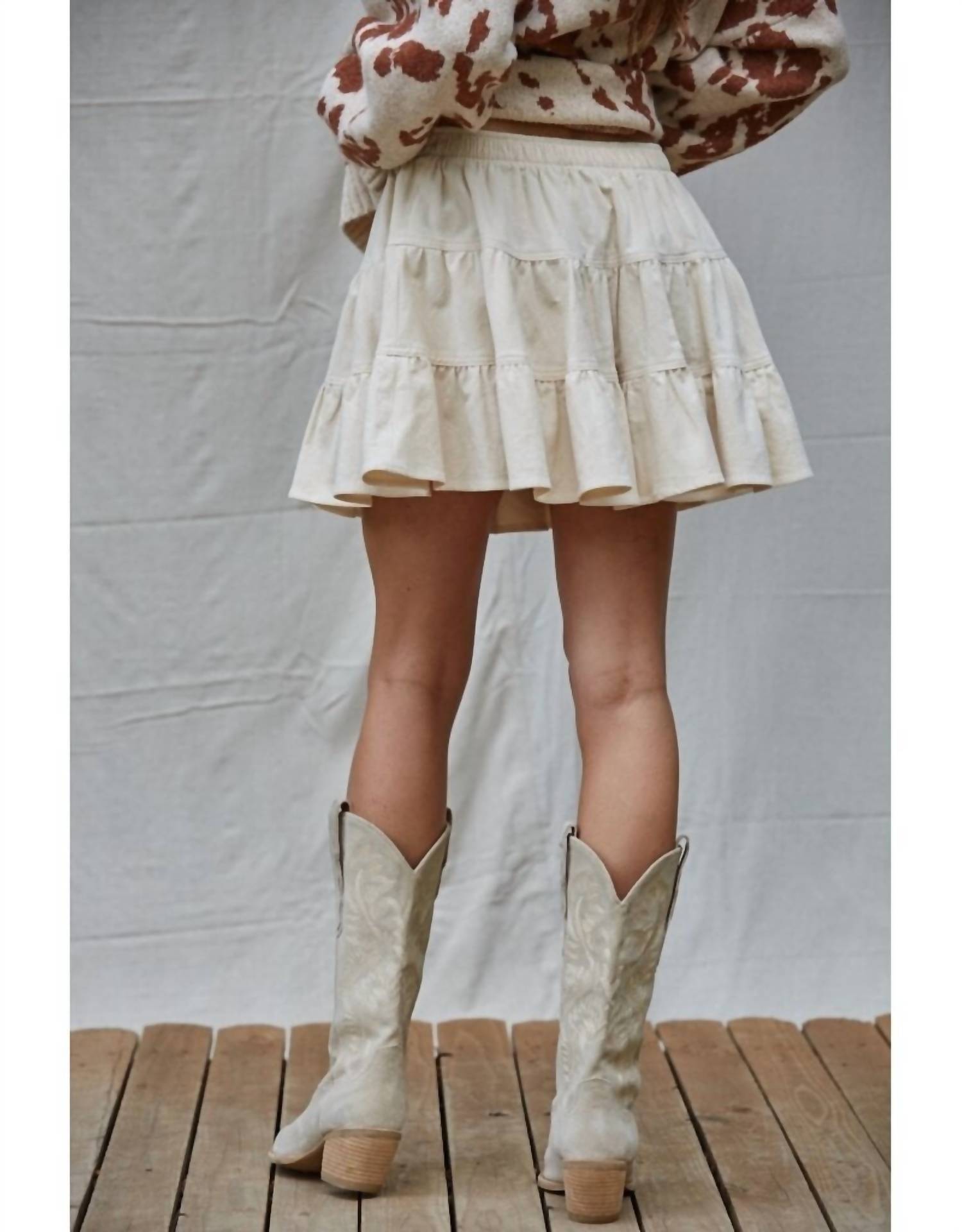 By Together - Tiered Corduroy Skirt