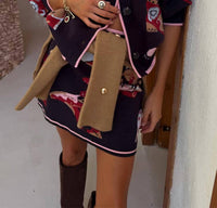 never fully dressed Cowboy Boots Jake Skirt in navy - women's skirt - detail view