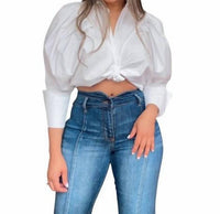 Gracia - Fluffy Sleeves Top