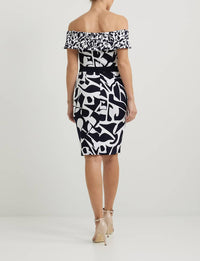 Joseph Ribkoff - Off-shoulder Belted Bodycon Dress