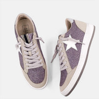 SHU SHOP Women's Paz Sneakers in lilac glitter - women's sneaker - detail view