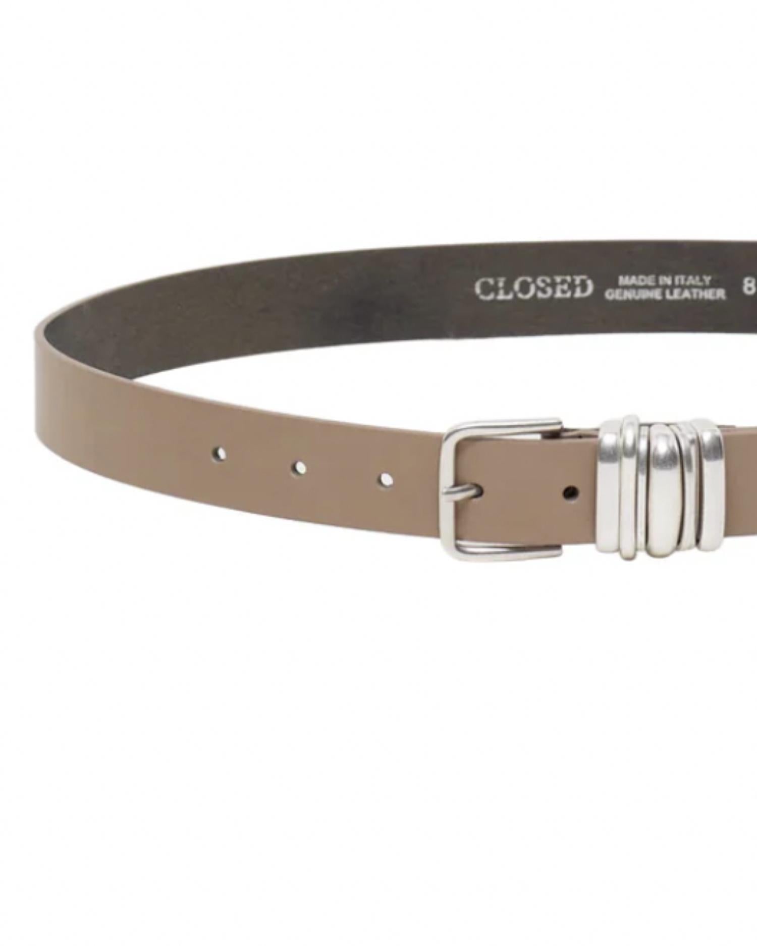 CLOSED Women's Buckle Belt in urban beige - women's accessory - detail view
