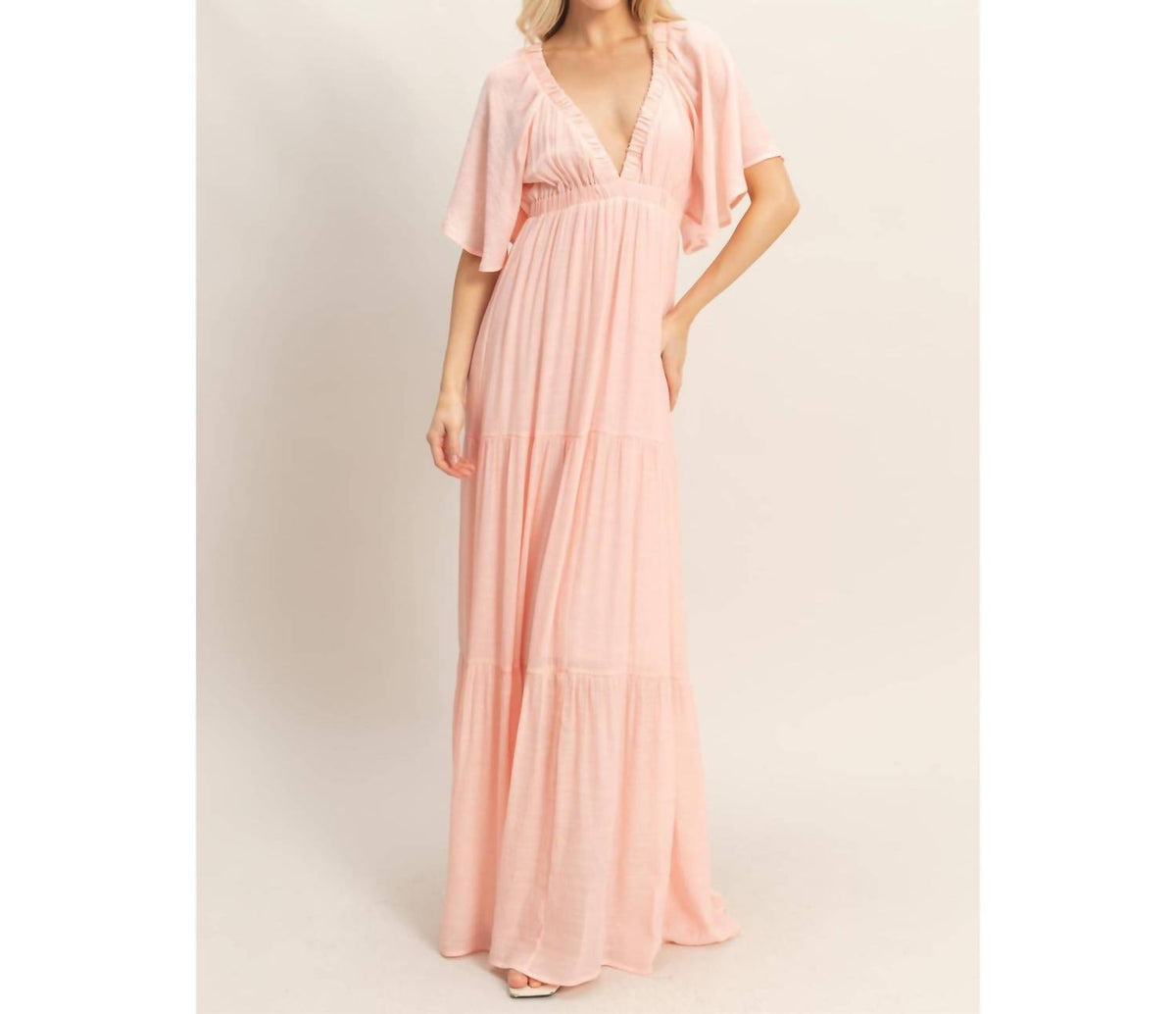 Hyfve - Flutter Sleeve Maxi Dress