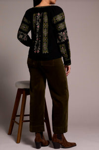 Tribal - Long Sleeve Blouse With Embroidery