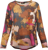M Made In Italy - Abstract Long Sleeve Knit Top