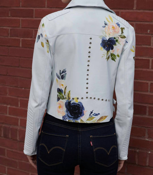 Jakett - Harley Floral Burnished Leather Jacket