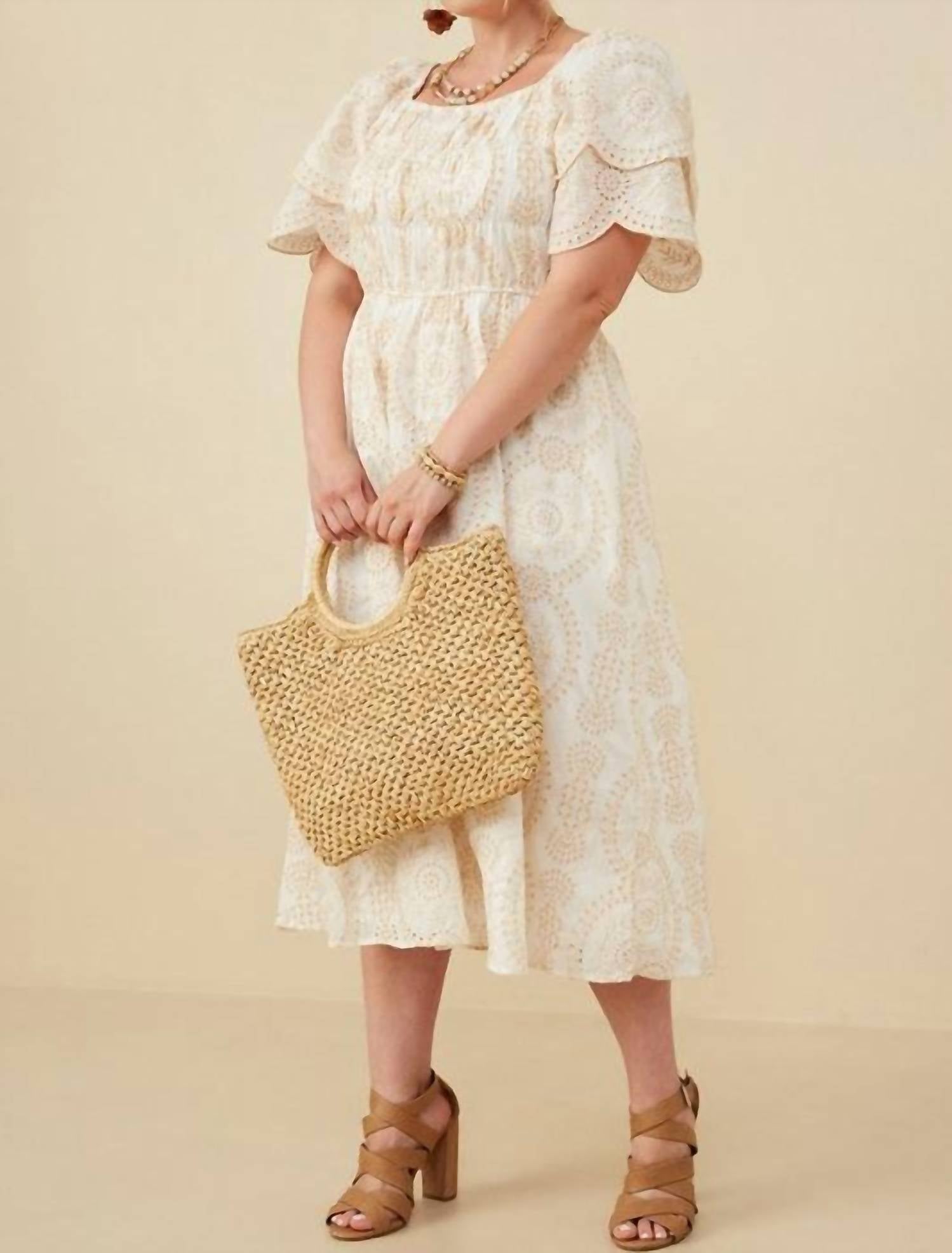 Hayden La - Eyes On Lace Smocked Midi Dress - Plus