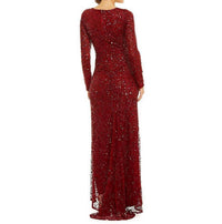 Adrianna Papell - 1/2 Sleeve Sequine Gown
