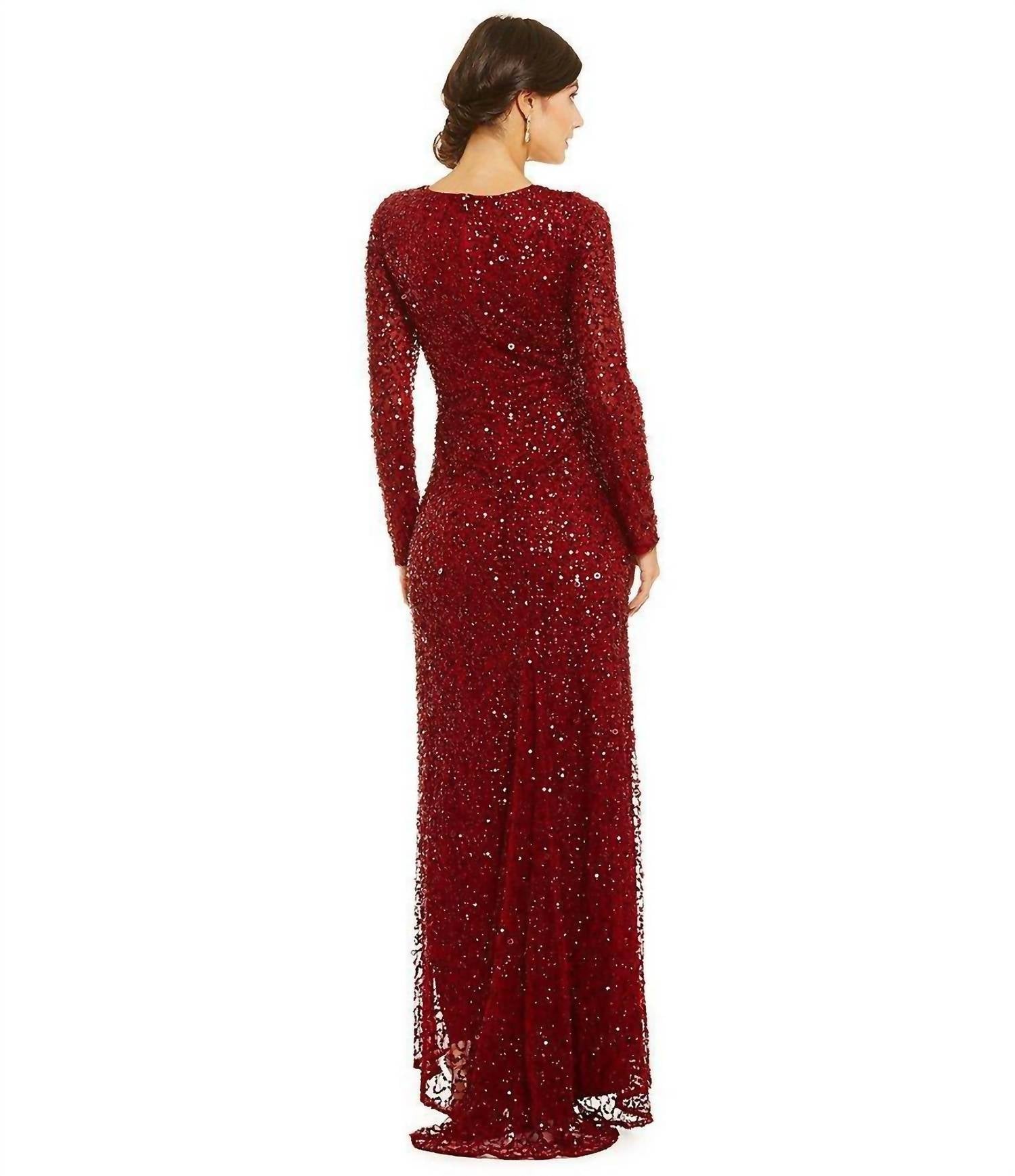 Adrianna Papell - 1/2 Sleeve Sequine Gown