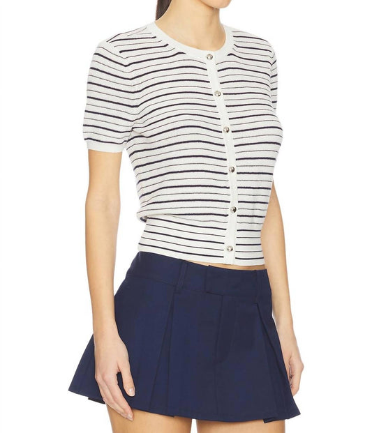 Rag & Bone - Dina Stripe Short Sleeve Cardigan