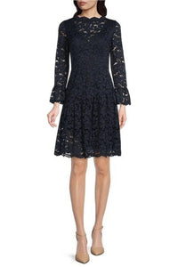 Maggy London - Lace Bell Sleeve Short Party Dress