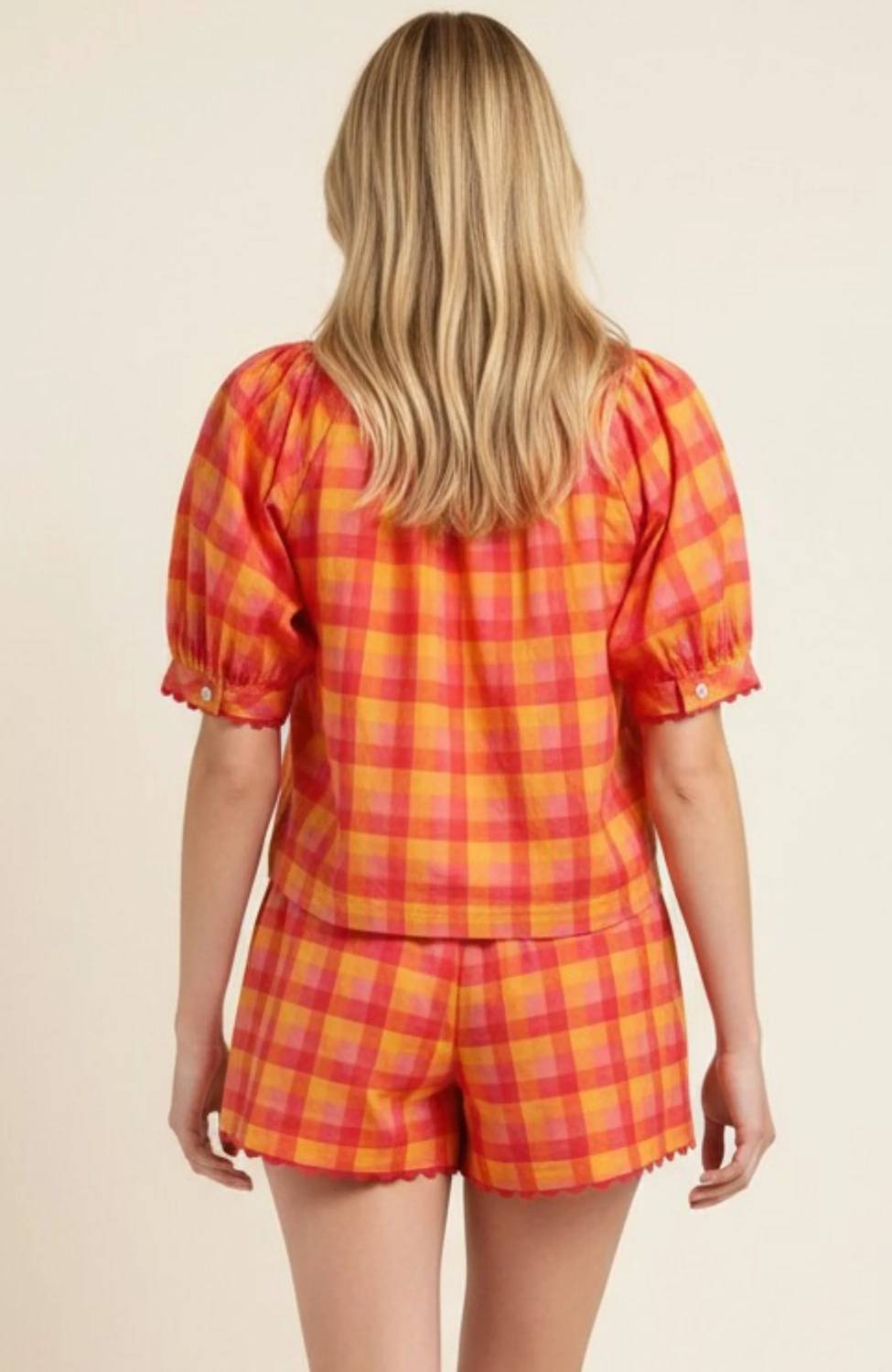 Pinch - Plaid Rick Rack Blouse