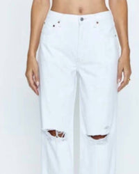 PISTOLA Grayson High Rise Baggy Jeans in white - women's jeans - detail view