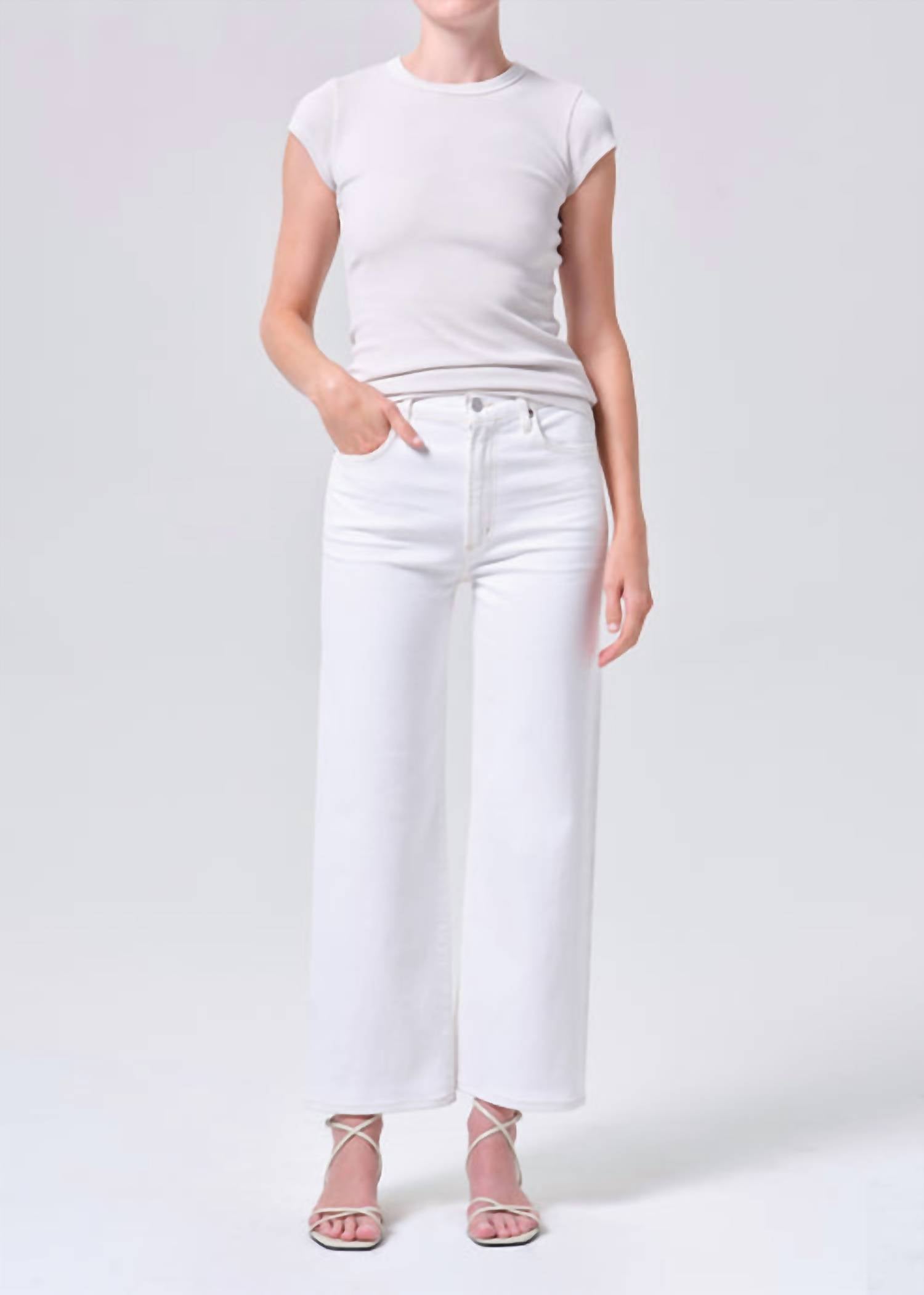 AGOLDE Harper Crop Jeans in white - women's jeans
