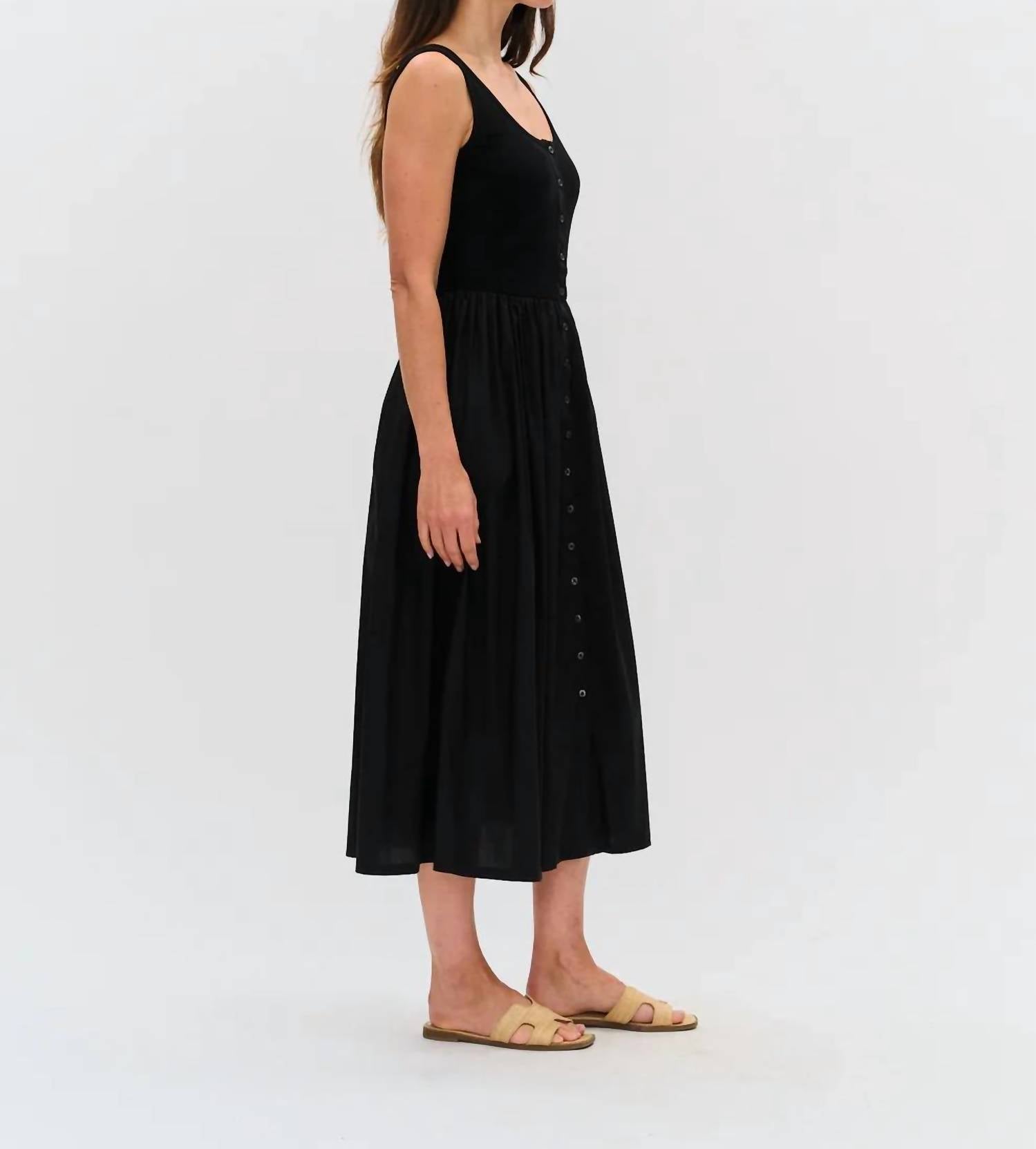 Six/Fifty - Alicia Mixed-media Rib Poplin Dress
