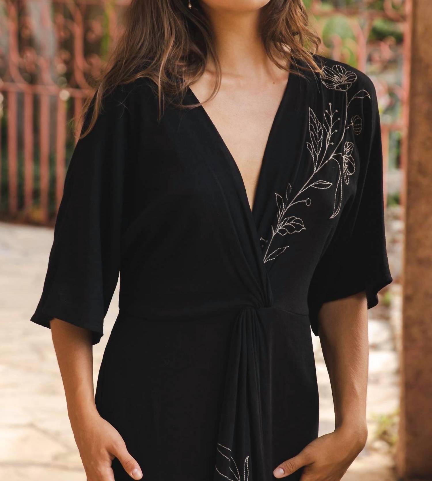 Lovestitch - Front Knot Kimono Dress