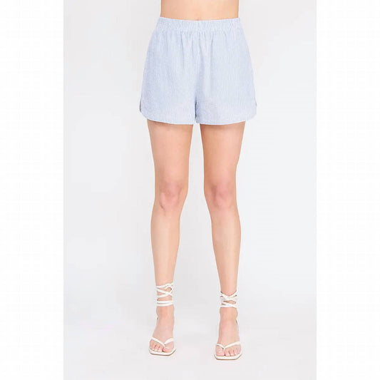 Allie Rose - Pinstripe Linen Shorts