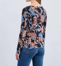 Fdj - Ribbed Paisley Boatneck Tee