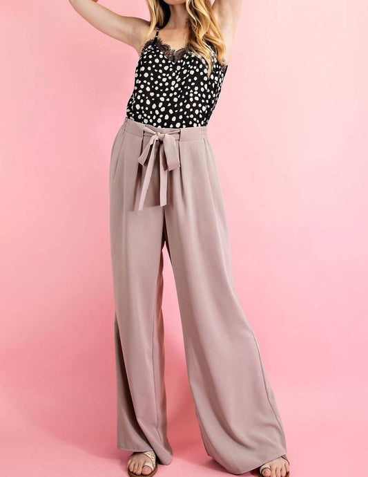 ee:some Wide Leg Pants With Self Tie Belt