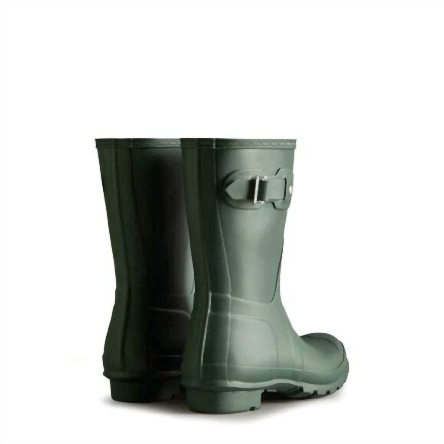 HUNTER Women's Original Short Gloss Rain Boots in sweet gale green - women's shoe - alternate view
