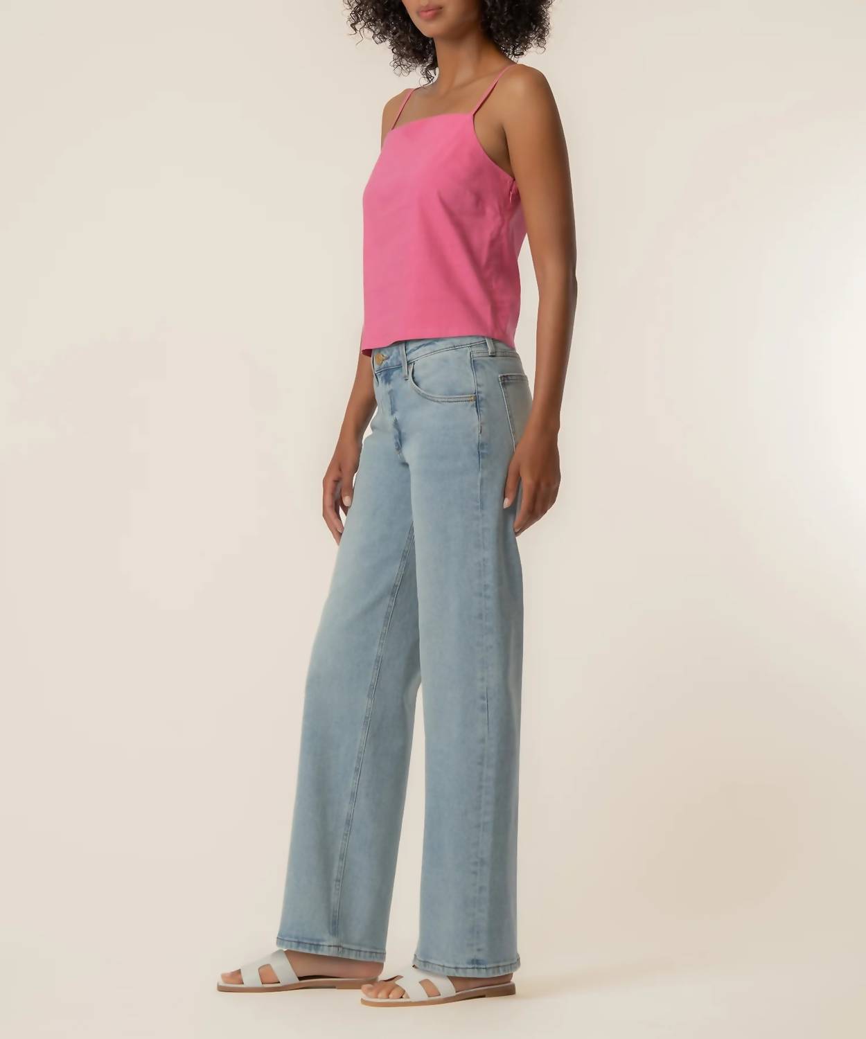 KUT FROM THE KLOTH Kerri Spaghetti Strap Top in lipstick - women's tank top - alternate view