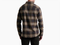 KUHL Men's Law Flannel Top in dark roast - men's shirt - detail view