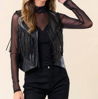 Saints & Hearts - Midnight Glimmer Fringe Vest
