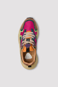 Flower Mountain Women's Rulis Squared Sneakers in light brown bordeaux lime - women's sneaker - view 4