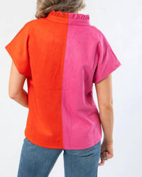 Thml - Colorblock Suede Top