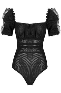Hidden - Tiara Swiss Dot Organza Sleeve Bodysuit