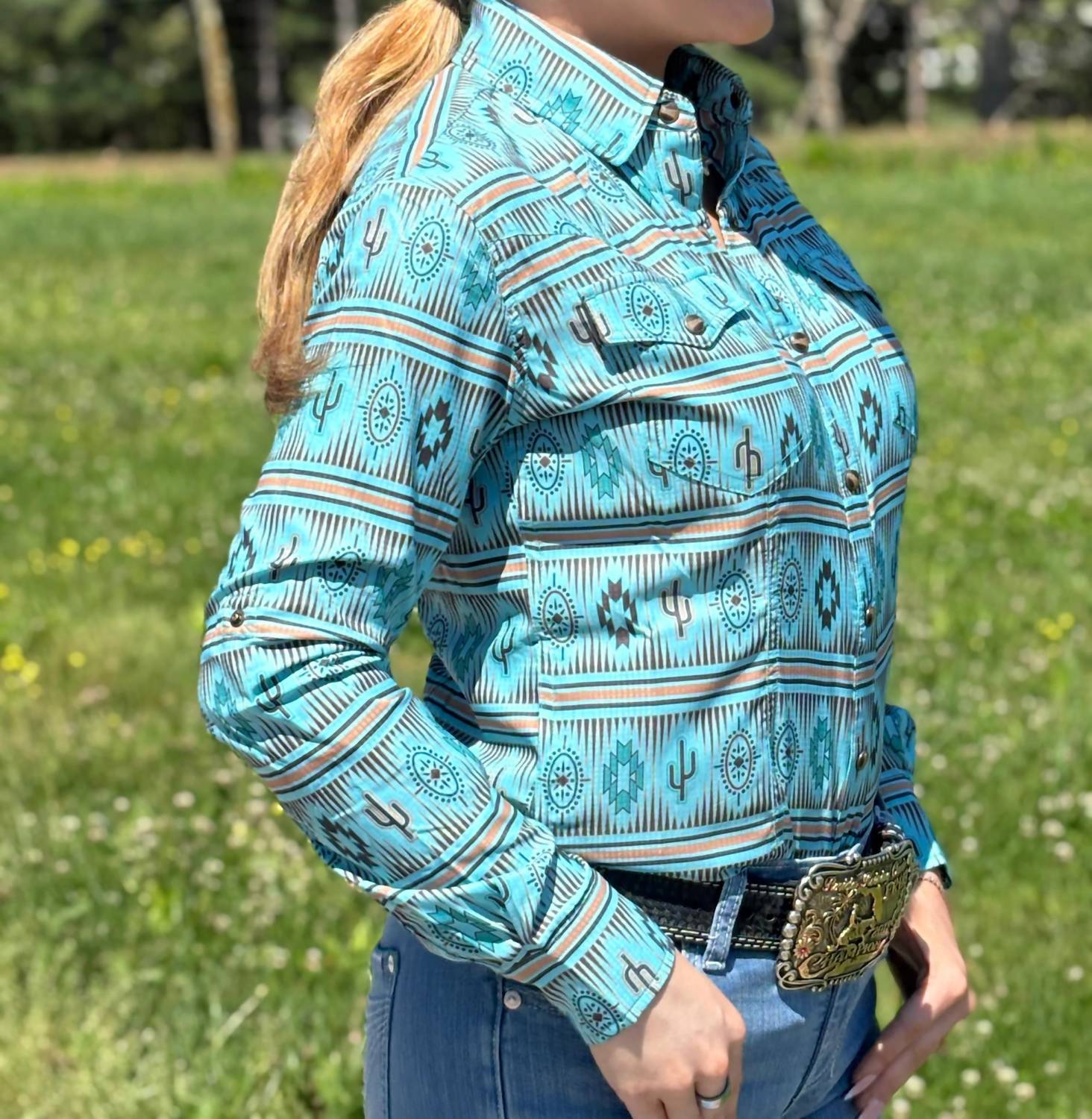 Rock & Roll Cowgirl - Tek Mesh Western Button Shirt