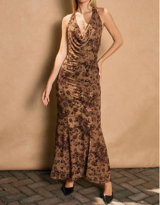 Dress Forum - Draped Halter Neck Maxi Dress