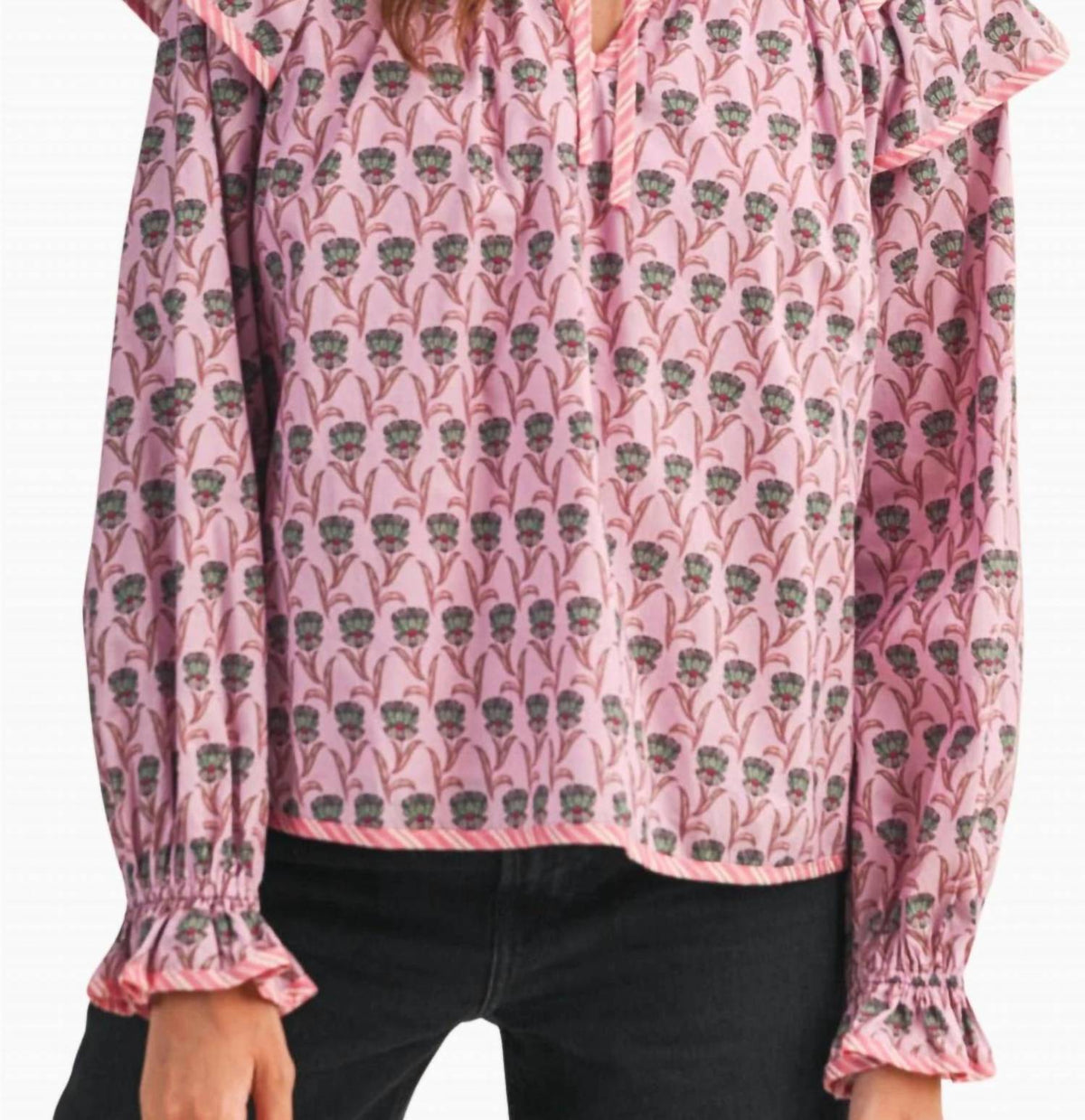 &Merci - Floral Flutter Sleeve Top