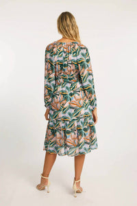CABALLERO Quinn Midi Dress in sea leaves - women's dress - detail view