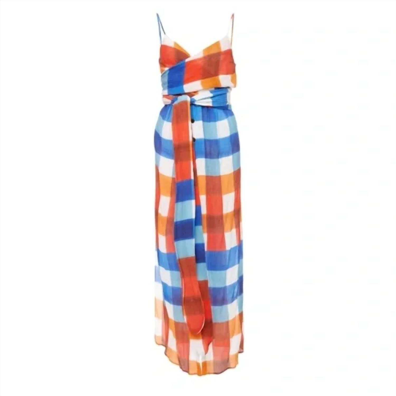 Mara Hoffman - Wrap-effect Plaid Checked Tencel Maxi Dress
