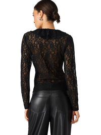 STEVE MADDEN Elvie Long Sleeve Top in black - women's long sleeve top - alternate view
