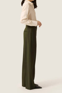 Argent Wide Leg Trouser in olive - women's pants - detail view
